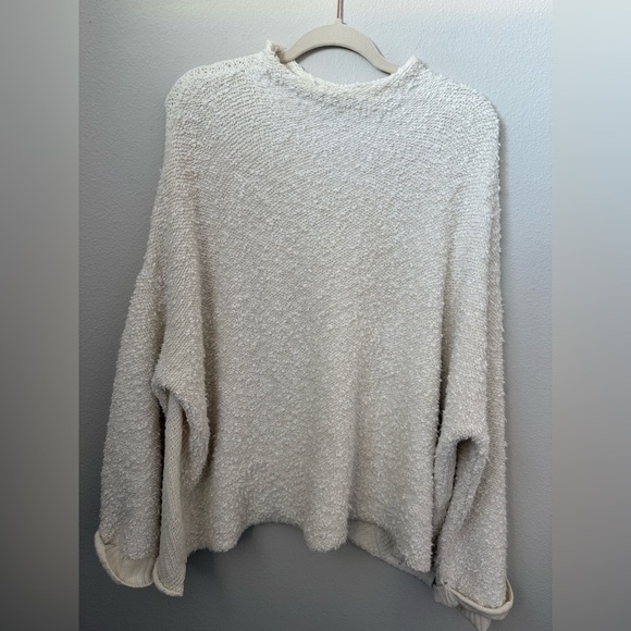 Free People Cuddle Up Pull Over Oversized Ivory Sweater Size S - Picture 2 of 13